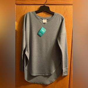 Women’s Crane Athleisure Tunic with Thumb Holes. Soft and Stretchy. High Low Hem